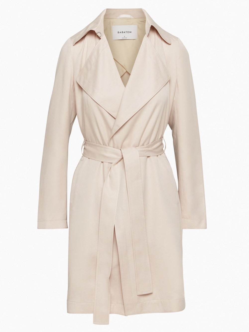 Aritzia Babaton Maximo Trench Coat Pale Pinky Nude Size L Great Condition